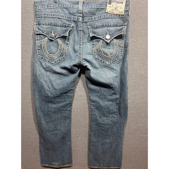True Religion Vintage Mens Billy w/ Spiderweb Stitched Flap Pockets Size 38 - Picture 2 of 10